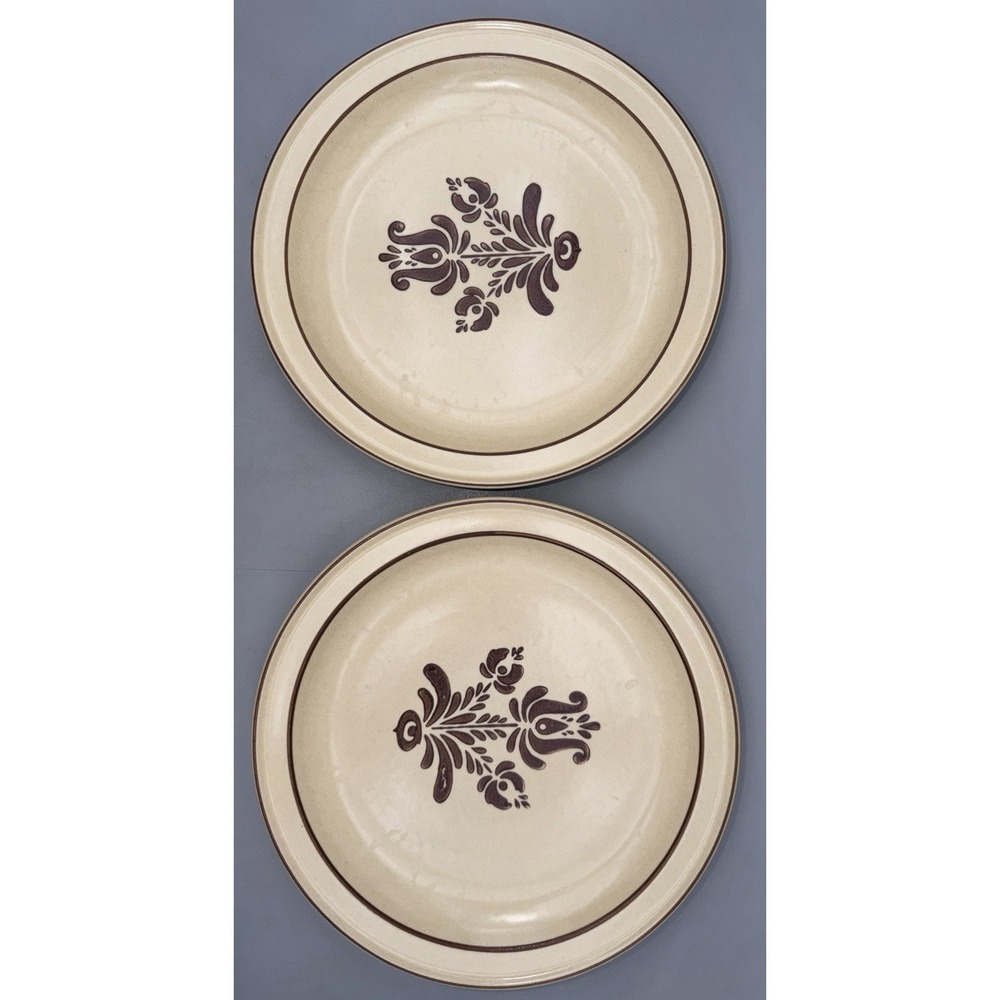 Set of 2VTg Pfaltzgraff Village Stoneware 10.25" Replacement Dinner Plates Tan